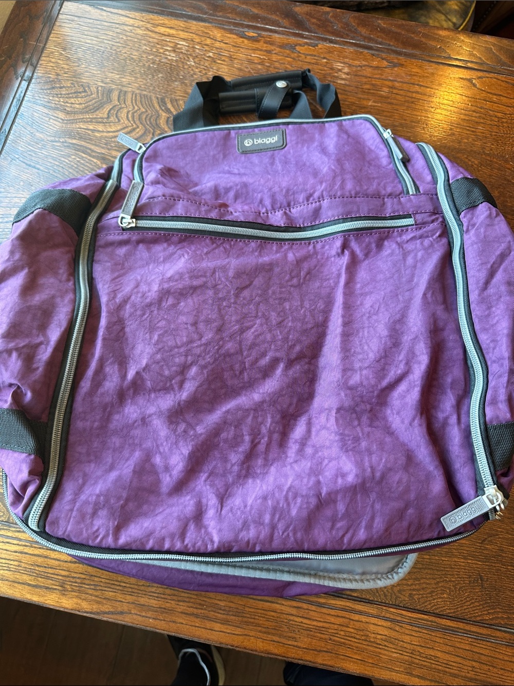 Biaggi Purple Travel Duffel with Contrast Trim